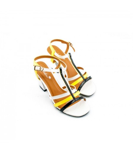 Adora AS003-2 YELLOW =BLACK Women Dress Sandals 