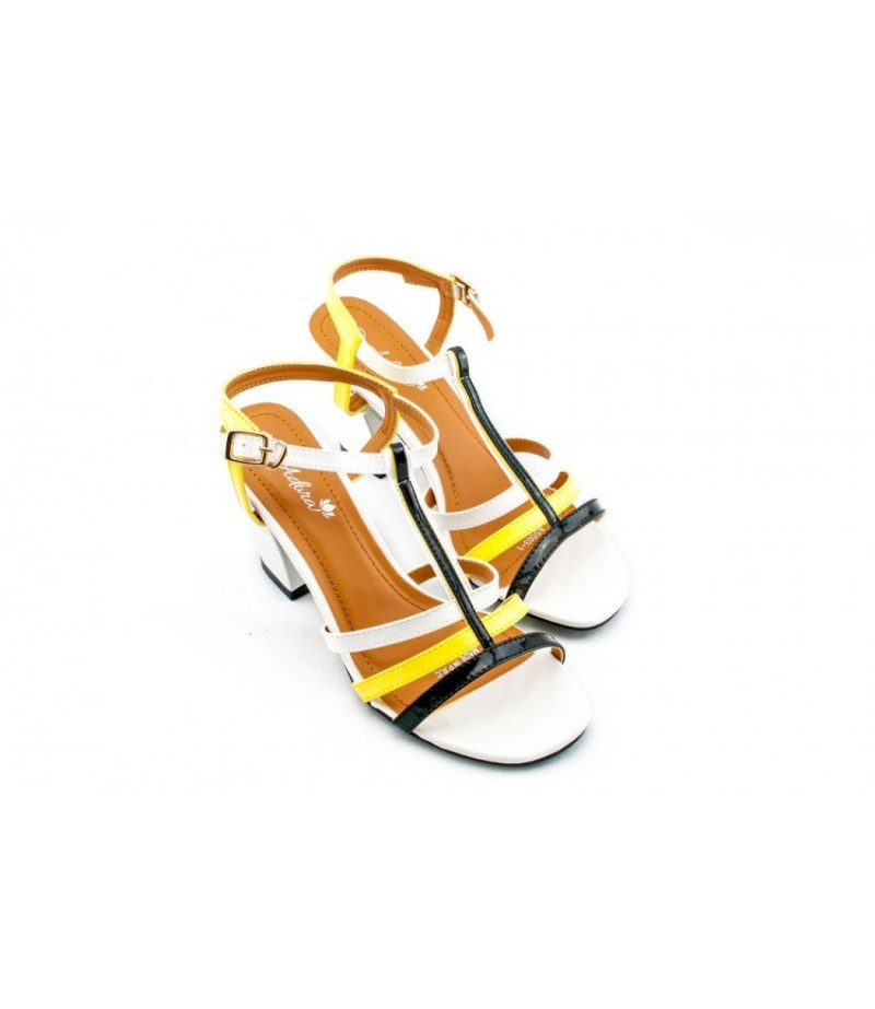 Adora AS003-2 YELLOW =BLACK Women Dress Sandals 