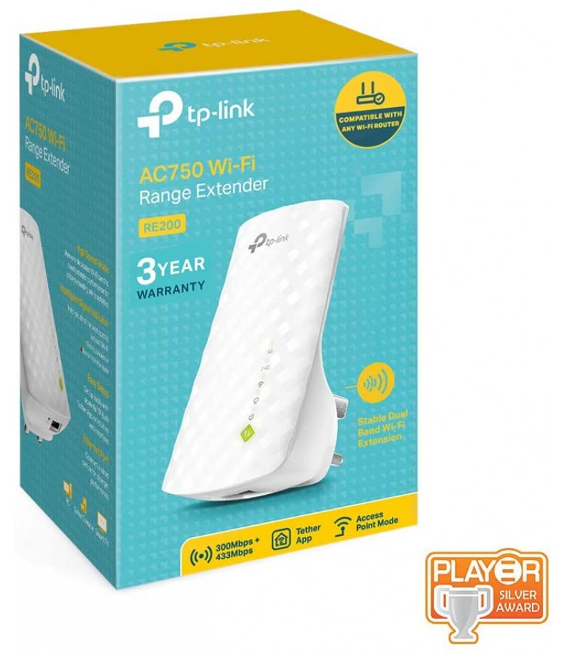 TPLINK RE200 AC750 WI-FI DUAL BAND RANGE EXTENDER 