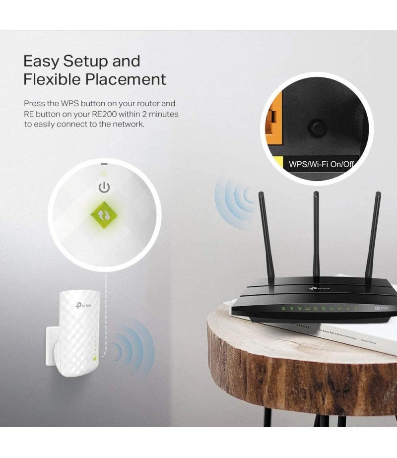 TPLINK RE200 AC750 WI-FI DUAL BAND RANGE EXTENDER 