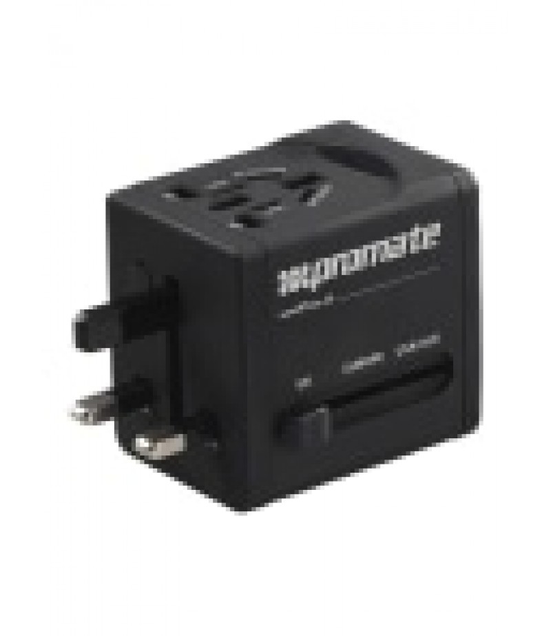 PROMATE INNOVATIVE MULTI-REGIONAL TRAVEL ADAPTER FOR USB-CHARGER DEVICES