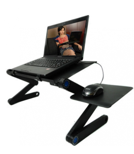 Laptop Table Portable Foldable Computer Desk Bed Laptop Stand Tray Desk With Cooling Fans Mouse Pad