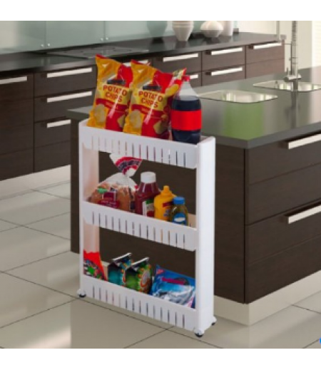 Slim pantry fridge beside organizer cabinet kitchen organizer -3 layer