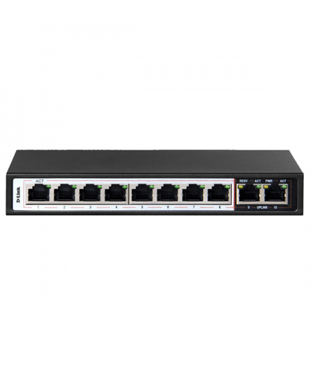 DLINK SWITCH DLINK 10 PORT GIGABIT POE UNMANAGED | DGS-F1010P-E