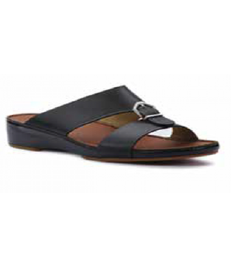 BLACK COW NAPPA LEATHER CUSTOM-MADE ORTHO-ARBIC SANDALS 