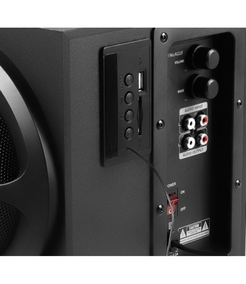 F&D 2.1Ch Multimedia Speaker Model: A111F - USB/SD Card Slot/FM Radio/Remote/3.5mm Audio Input