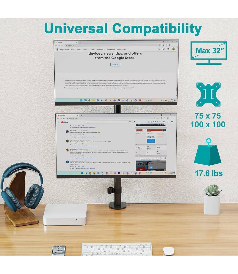 Dual Monitor Vertical Deskmount 91-LDT12C02V