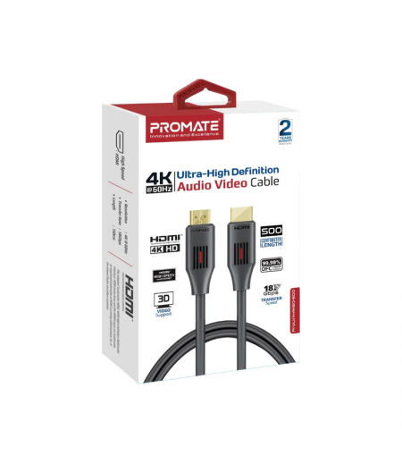 Promate Ultra-High Definition 4K@60Hz HDMI® Audio Video Cable | ProLink4K60-500