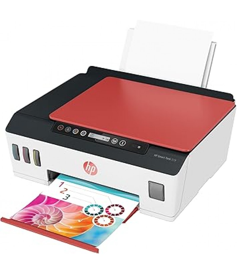 HP  Smart Tank 519 All In One Printer Wireless, Print, Scan, Copy,  - Red/White