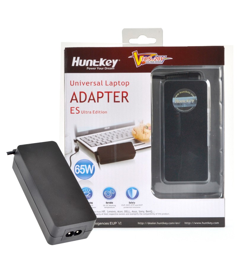 Huntkey Laptop Adapter Universal - 65W Energy Star Ultra