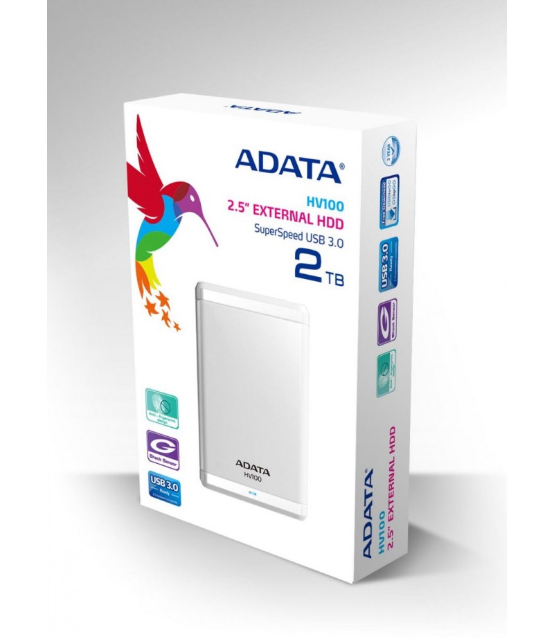 ADATA PORTABLE DRIVE CLASSIC HV100 EXTERNAL HARD DISK 2TB WHITE