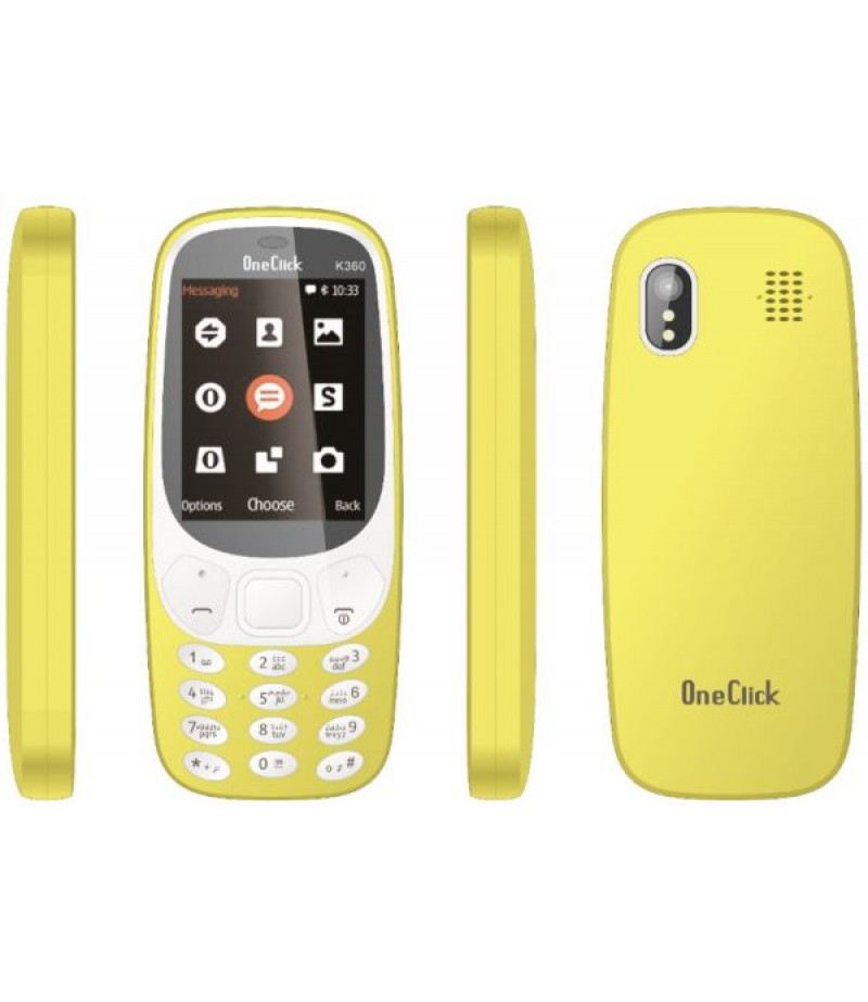 OneClick K360 Dual SIM - 32MB, 32MB RAM, 2G, Yellow