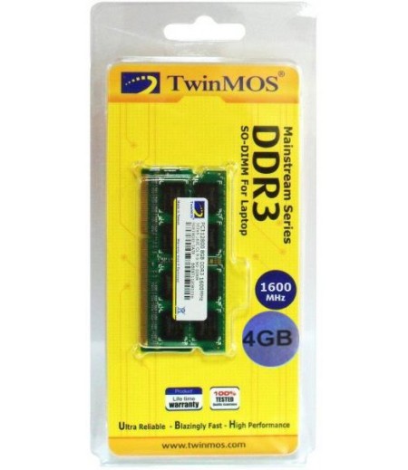 TWINMOS 4GB DDR3 1600MHZ MEMORY MODULES FOR LAPTOPS