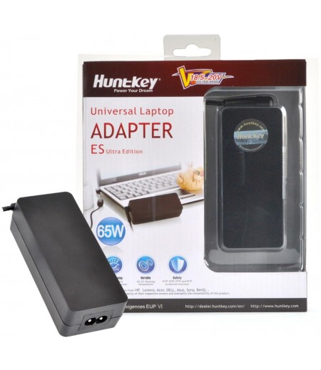 HUNTKEY UNIVERSAL LAPTOP ADAPTER - 65W ENERGY STAR ULTRA