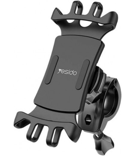 Yesido C66 Bike Bicycle Motorcycle Mobile Phone Holder Mount Universal 360 Degree Adjustable Rotation Compatible With Iphone 12 Mini/12/12 Pro, Samsung Galaxy S21/20 Or Note, Huawei And More | C66