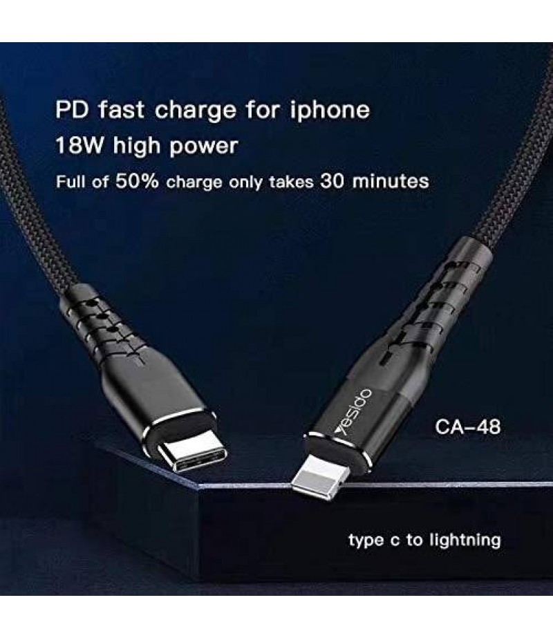 Yesido Pd Fast Charger Cable Ca48 Black | CA48