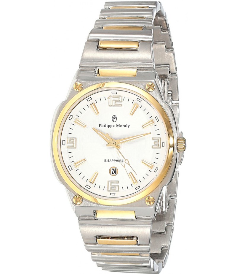 buy Philippe Moraly Womens White Dial Stainless Steel Band Watch - M1326CW