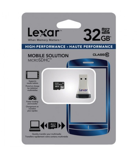 Lexar NORMAL MICRO SD (with adapter) LSDMI 32GA BEUC 10A microSDHC with Adapter