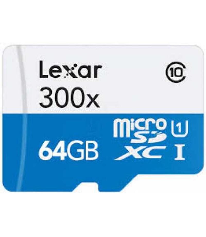 Lexar PREMIUM MICRO SD 300X(Class 10) LSDMI64GBBEU300A 64GB 300X microSDXC UHS-IHigh Speed With adapter