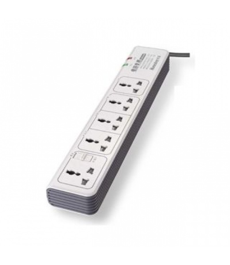 HUNTKEY Power Strips 2M Cable, 5 Sockets, 2500W, 10A [with Surge Protector]UK Plug [3 Pin]