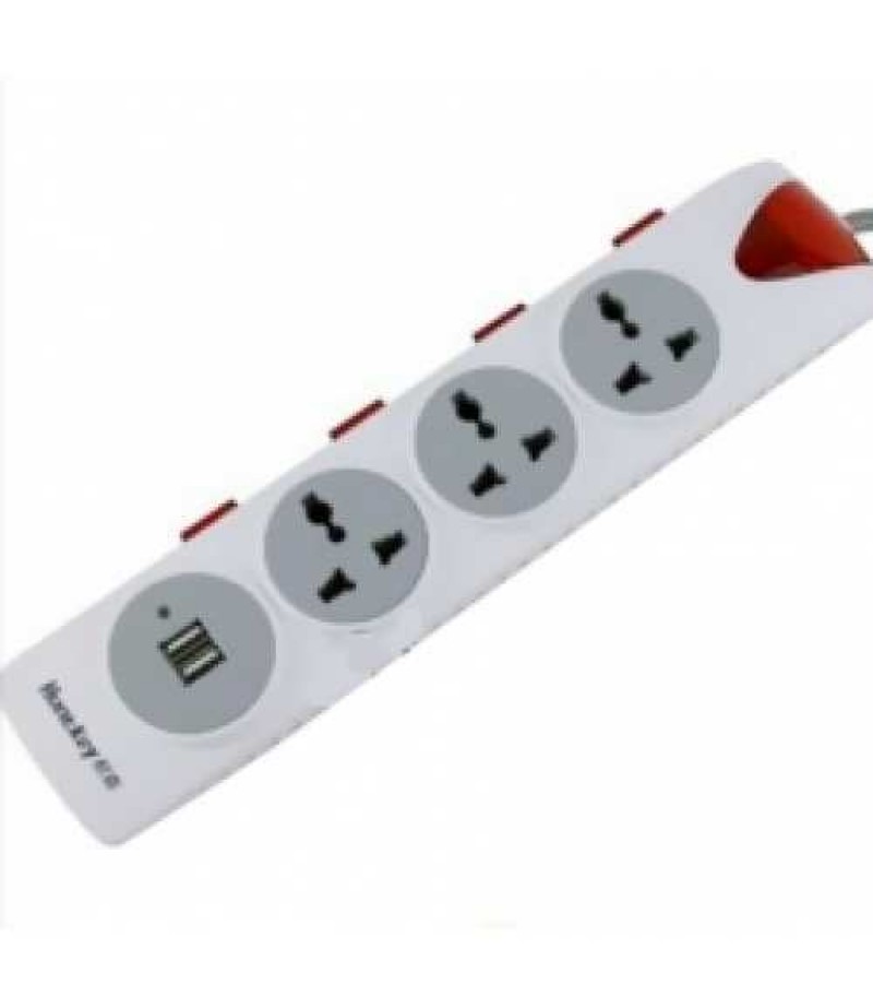 HUNTKEY Power Strips 3M Cable, 3 Sockets, 2 USB Port, 2500W, 10A UK Plug [3 Pin]