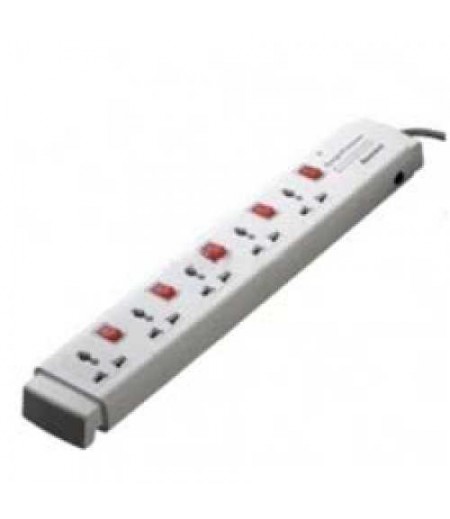 HUNTKEY 5M Cable, 5 Sockets, 2500W, 10A [with Surge Protector]UK Plug [3 Pin]