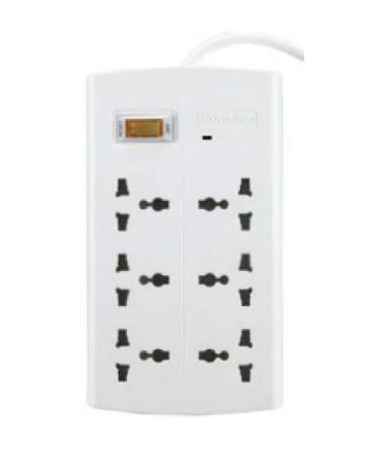 HUNTKEY 3M Cable, 6 Sockets, 2500W, 10A [with Surge Protector]EU Plug [2 Pin]