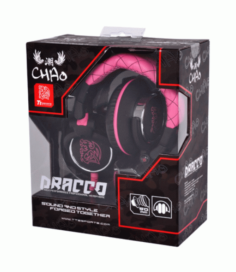 THERMALTAKE DRACO / OVER THE EAR / PINK /3.5MM/ STEREO/ RBB (RRM/UB/130915)