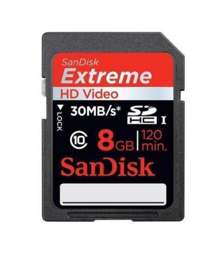 SANDISK SD 8GB Extreme SDXC,UHS,C10,45MB/s,C10 Memory Card