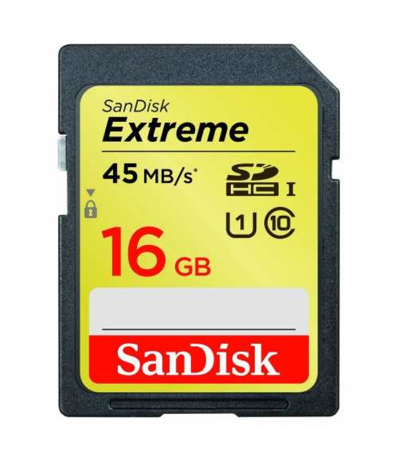 SANDISK SD 16GB Extreme SDXC,UHS,C10,45MB/s,C10 Memory card