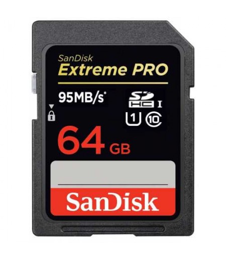 SANDISK SD 64GB Extreme Pro 95MB/s, C10 Memory Card