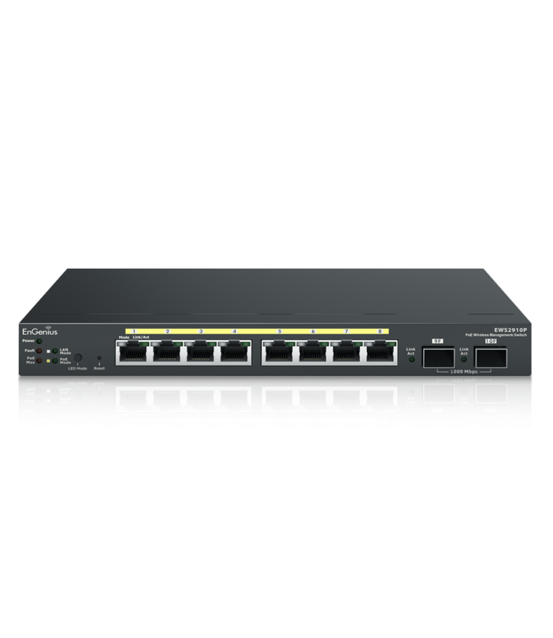 Engenius Ews2910P 8-Port Managed Gigabit 61.6W 802.3af Compliant PoE Switch