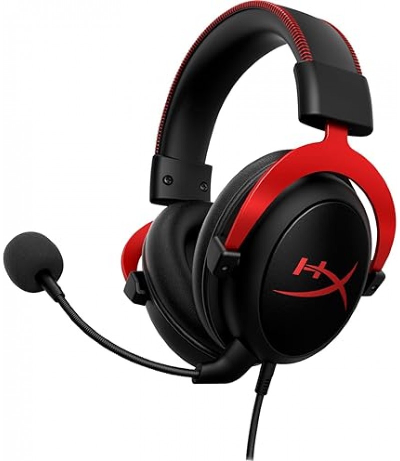 HyperX Cloud II Gaming Headset for PC & PS4 & Xbox One, Nintendo Switch, Red, Wired