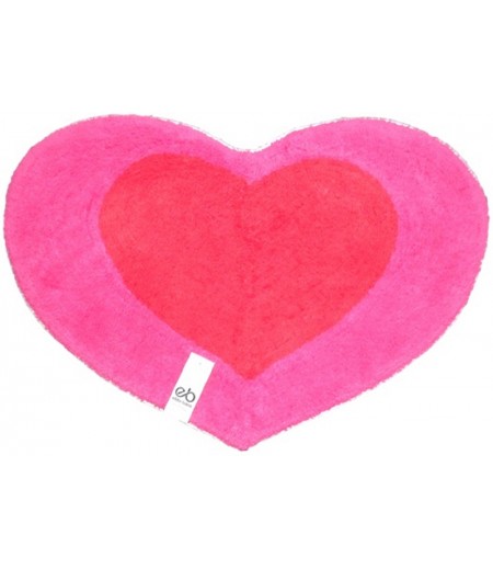 Pink and Red Heart Kids Bath Mat