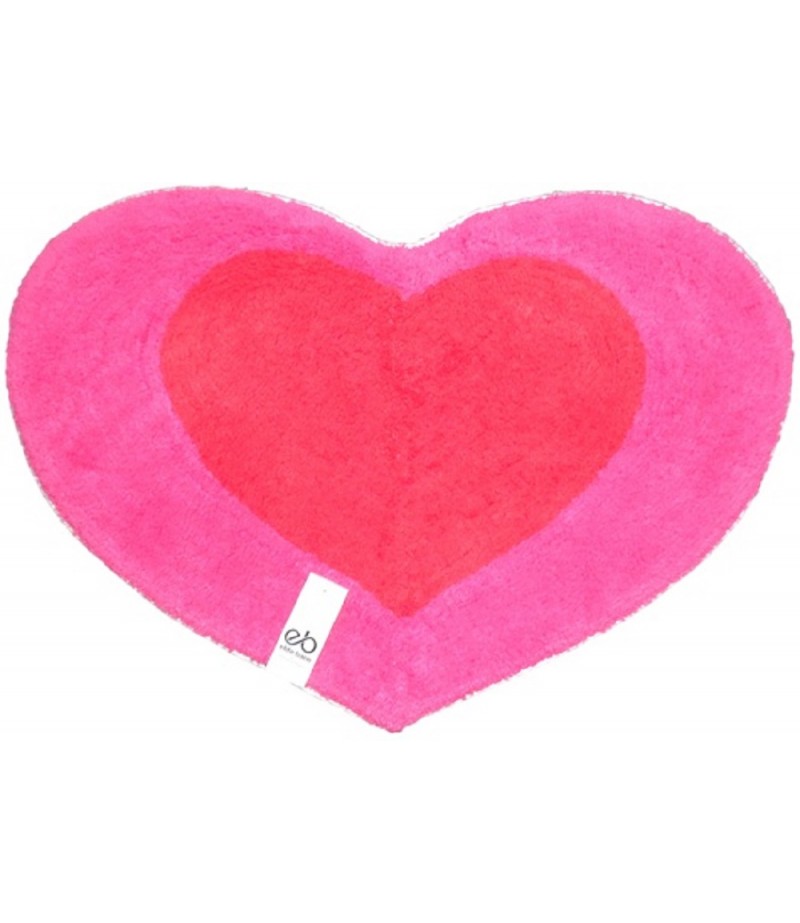 Pink and Red Heart Kids Bath Mat