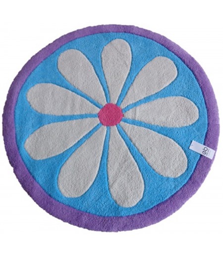 Flower Light Blue Foot Mats