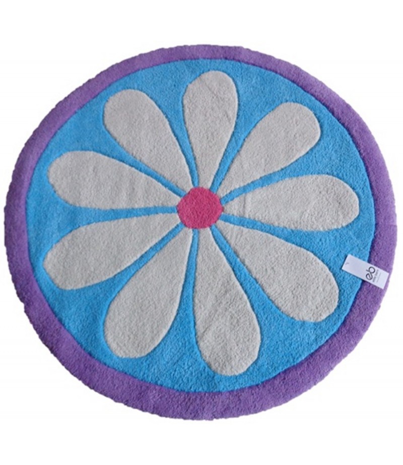 Flower Light Blue Foot Mats