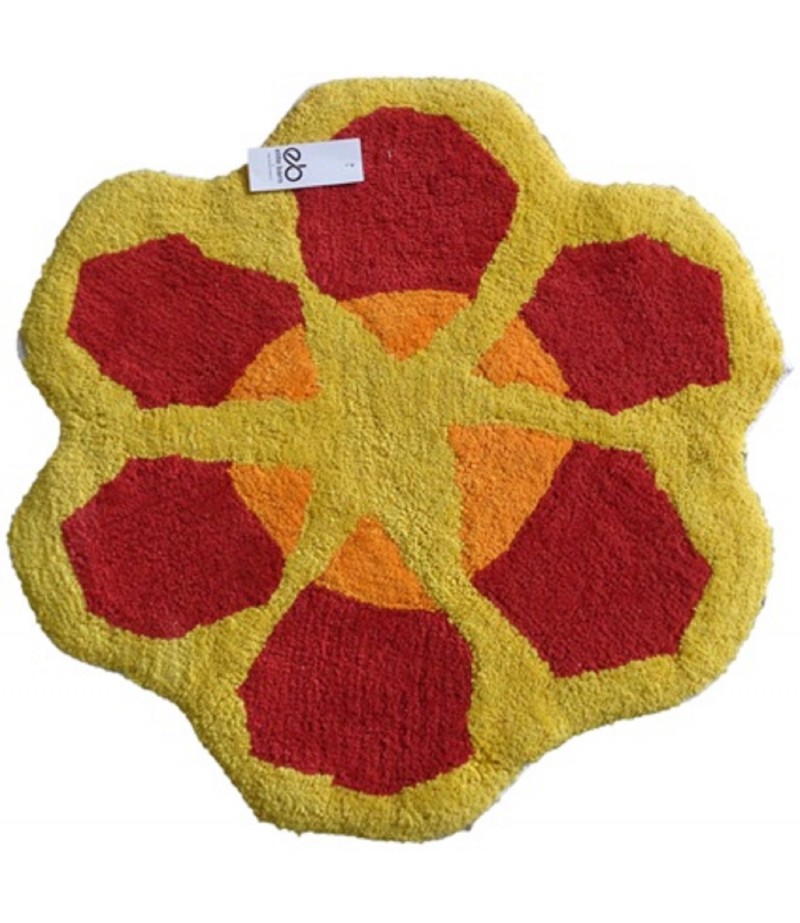 Yellow and Red Flower Kids Bath Mat