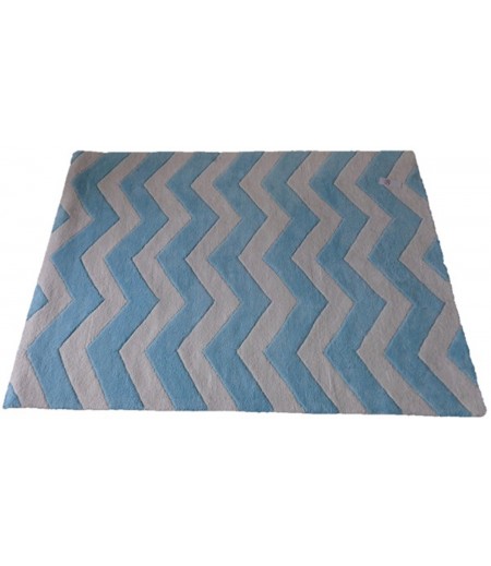 ZigZag Light Blue Kids Carpet