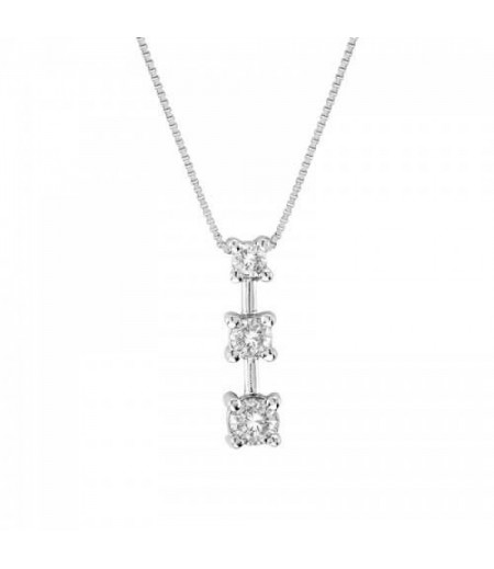 Palazo Jewellery 18K White Gold Pendant with 3 Diamonds