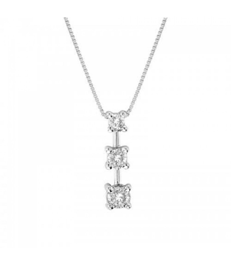 Palazo Jewellery 18K White Gold Pendant with 3 Diamonds