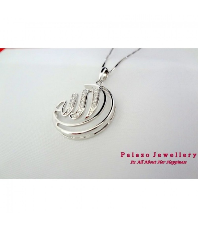 PALAZO JEWELLERY ALLAH PENDANT 18K White Gold 0.11 cts With Diamonds.