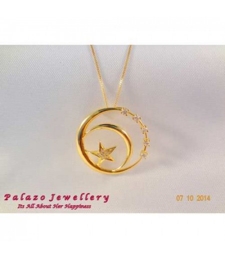 PALAZO JEWELLERY MOON PENDANT 18K Gold Diamond Pendant 0.15cts.