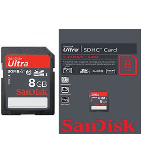 SANDISK SD Ultra 8GB ,C10, 30MB/s .