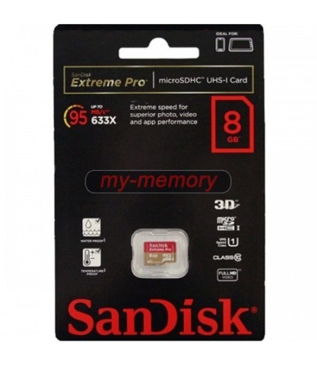 SANDISK Micro SD Extreme Pro 8GB UHS-I C10 95MB/s