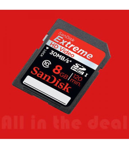 SANDISK SD 8GB Extreme SDXC,UHS,C10,45MB/s,C10.