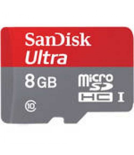 Sandisk Ultra Android microSDHC 8GB + SD Adapter + Memory Zone Android App 48MB/s Class 10.