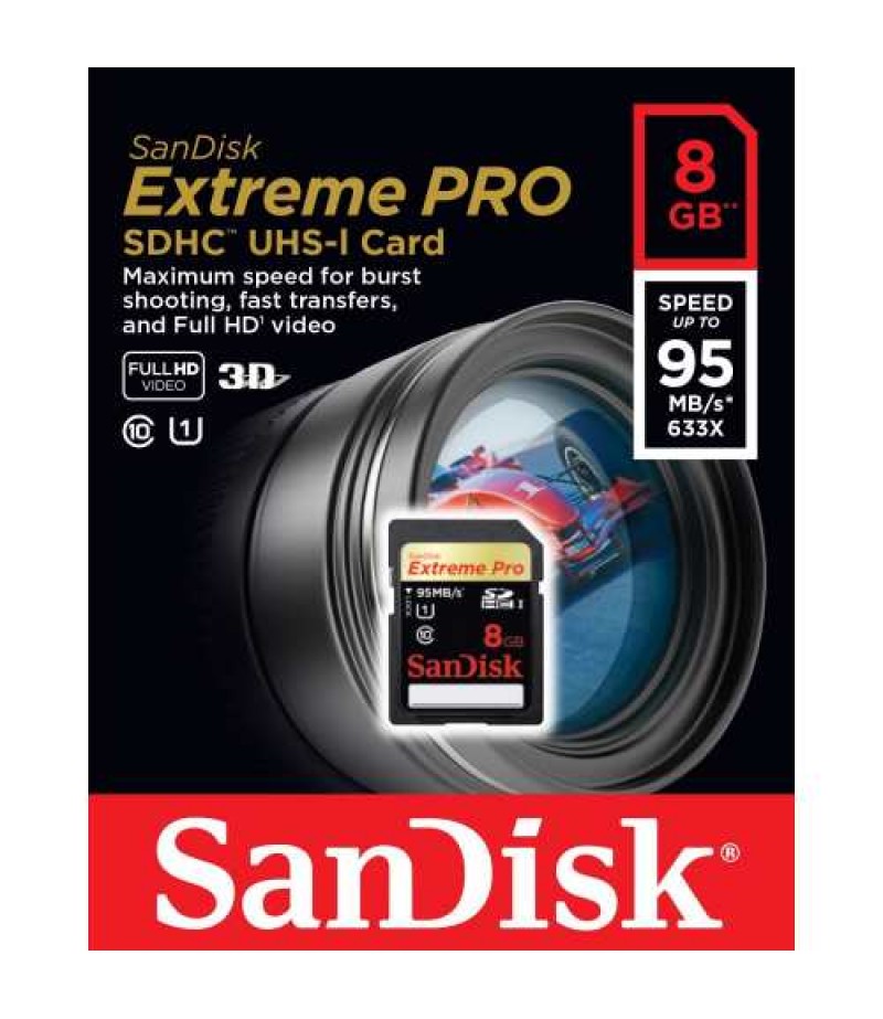 SANDISK SD 8GB Extreme Pro 95MB/s, C10