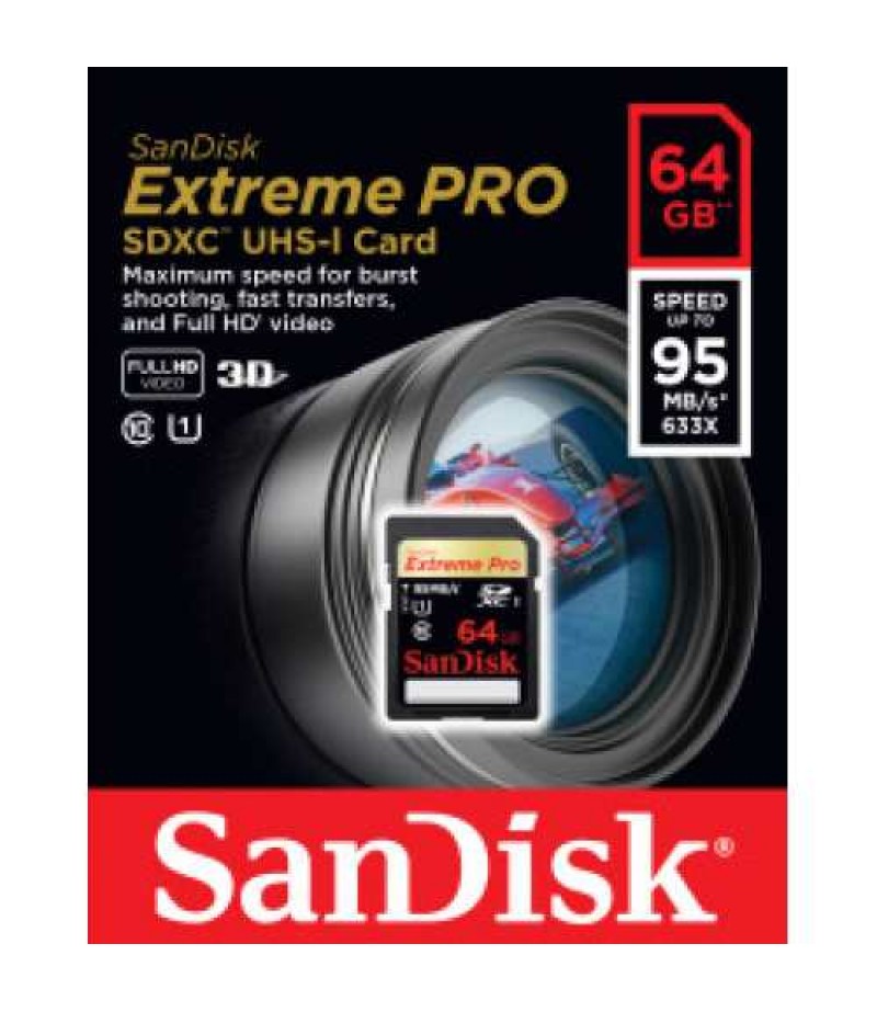 SANDISK SD 64GB Extreme Pro 95MB/s, C10 