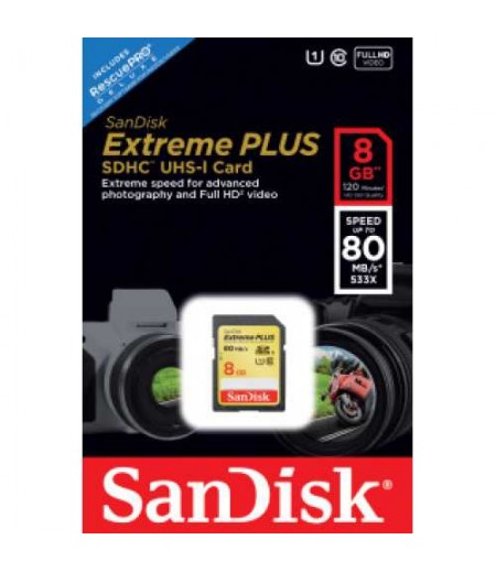 SANDISK Extreme SDHC 8GB, 80MB/SUHS1, ClasS10